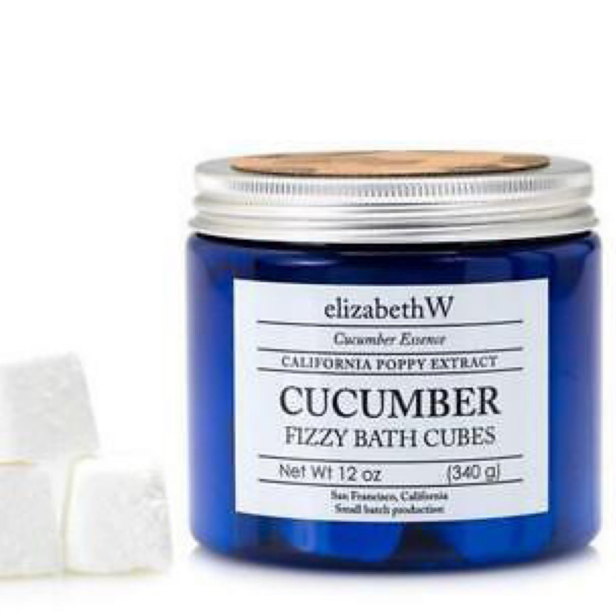 Elizabeth W Cucumber Fizzy Bath Cubes - 12 oz Bath Soak Bomb Bubble