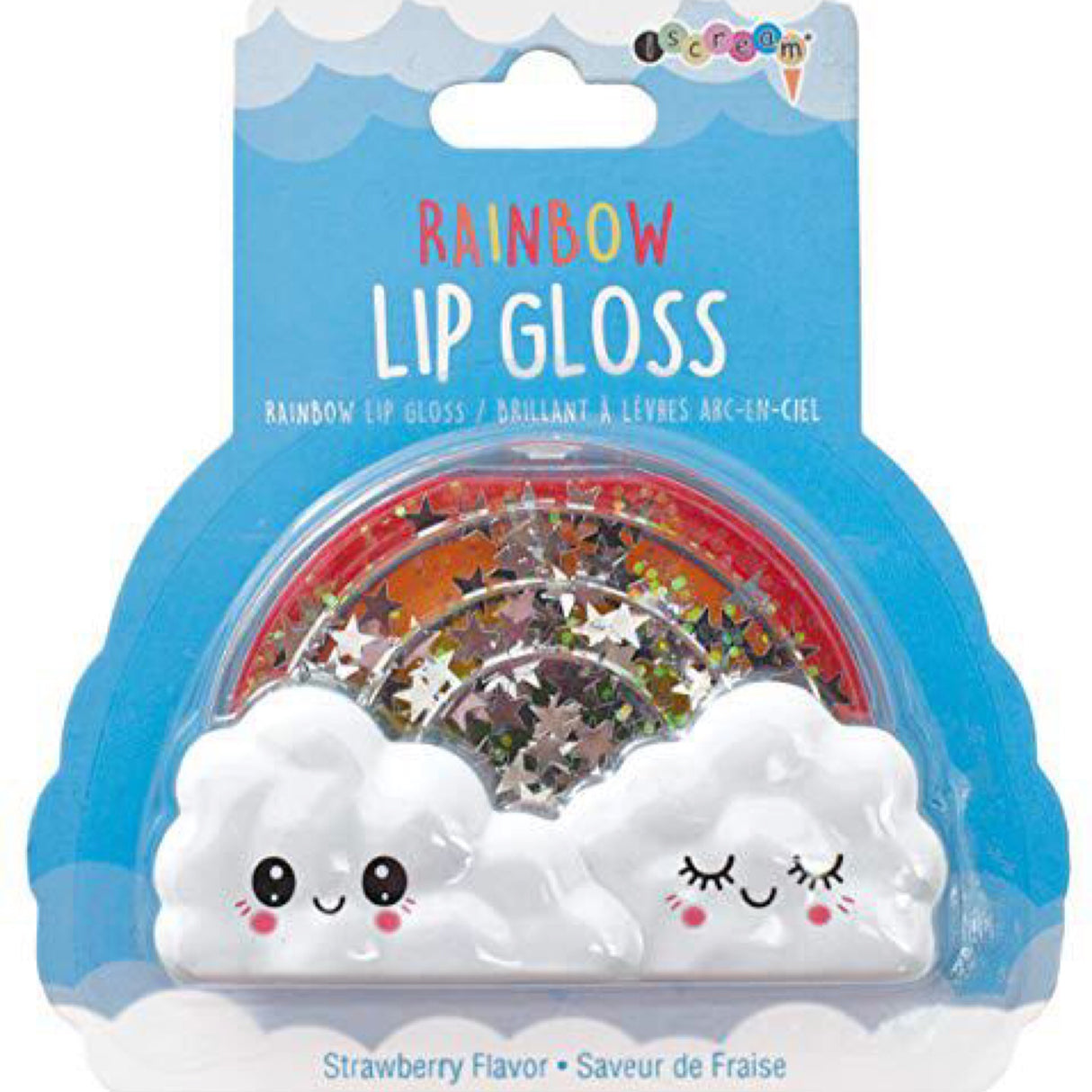iscream Happiest Rainbow Strawberry Scented Solid Lip Gloss in Glitter Case