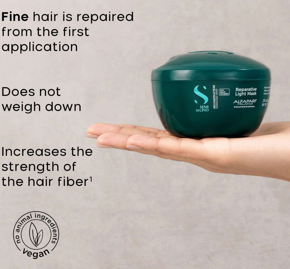 Alfaparf Milano Semi di LinoReconstruction Reparative Mask - Color Safe Deep Conditioning Hair Mask - Damaged Hair Repair