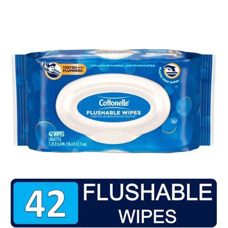 Cottonelle Fresh Care Flushable Wet Wipes ip-Top Pack (42 Total Wipes)