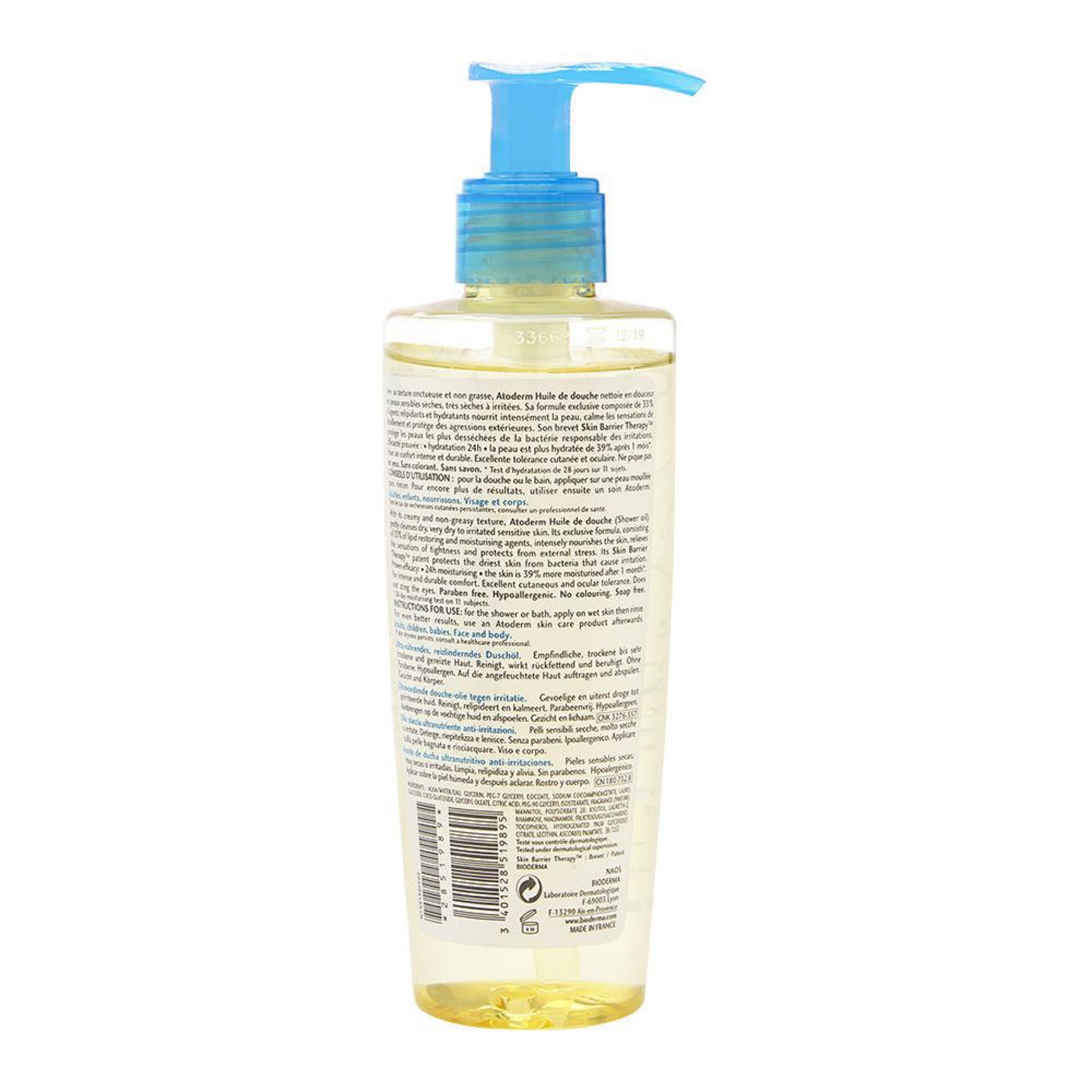 Bioderma Atoderm Hydrating Shower Body Oil for Dry Sensitive or Irritated Skin