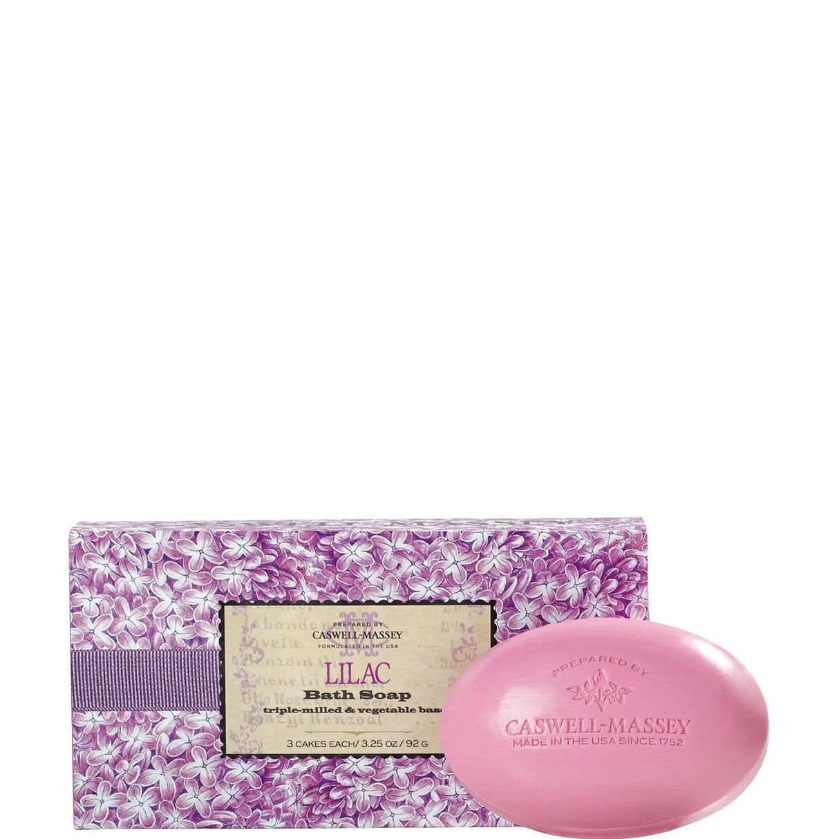 Caswell-Massey Lilac Box of 3 Soaps