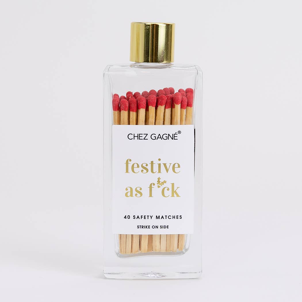 Festive As Fuck - Glass Bottle Holiday Matches