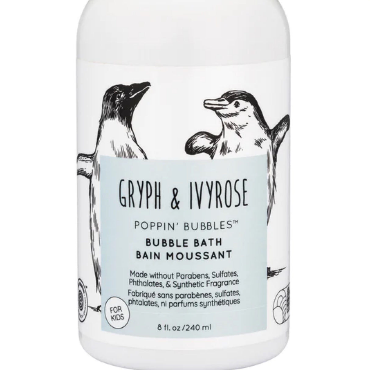 Gryph & ivyrose popping bubbles unscented bubble bath 8oz