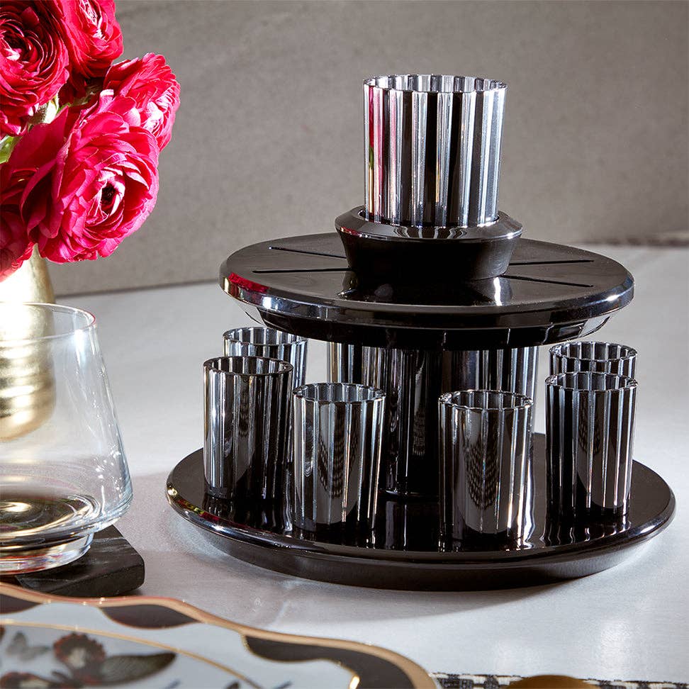 Kiddush Wine Fountain Set: Smoke_White