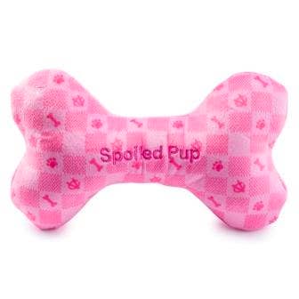 Pink Checker Chewy Vuiton Bone by Haute Diggity Dog: Small - Image 3
