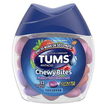 Tums Chewy Bites Heartburn Relief Chewable Antacid Tablets