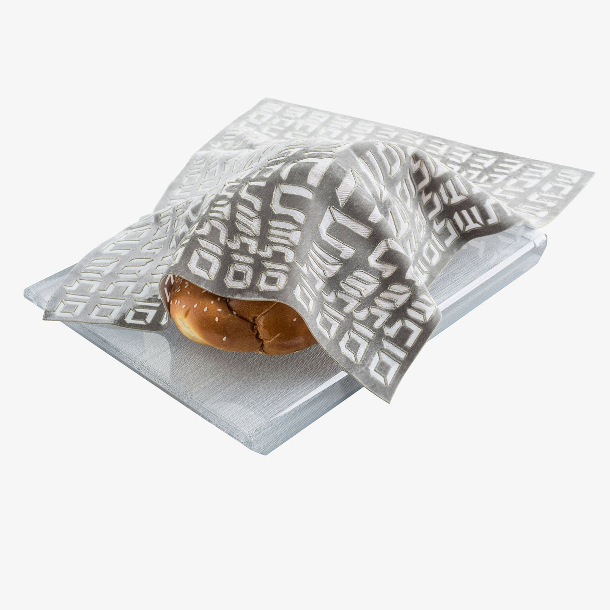 Challah Cover Hebrew Type: Black