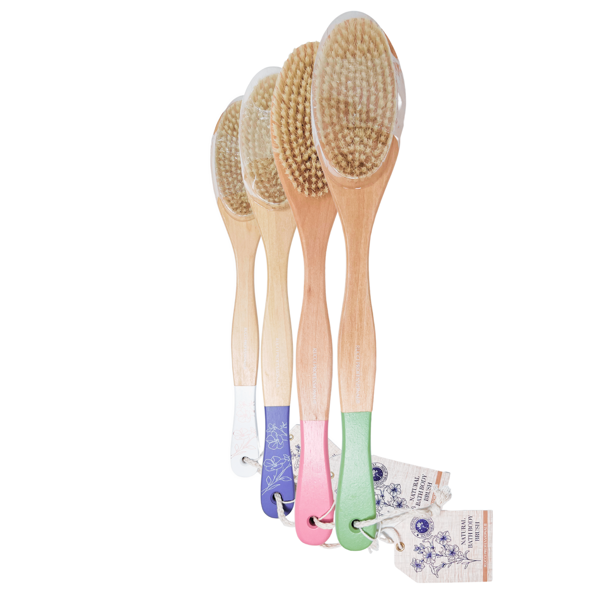 RL438 Bamboo Bath Brush: White