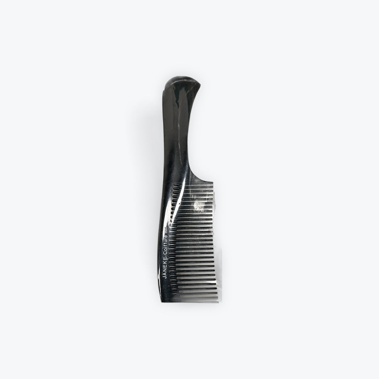 Janeke Black Long Comb with Handle