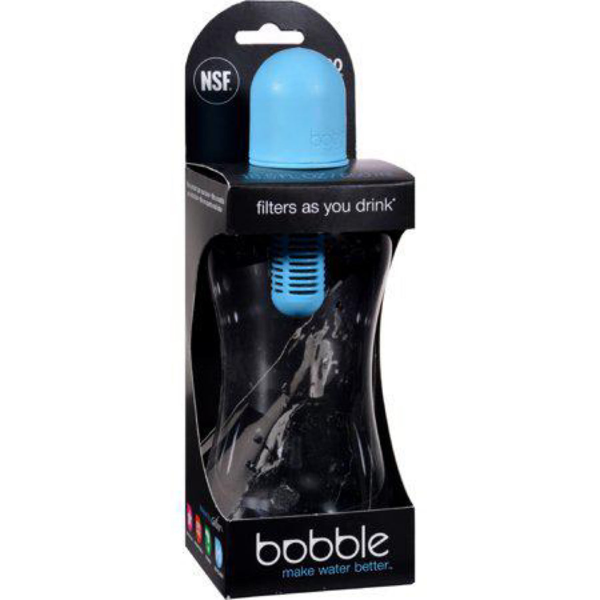 Bobble Water Bottle with Carry Tether Cap, Blue, Medium