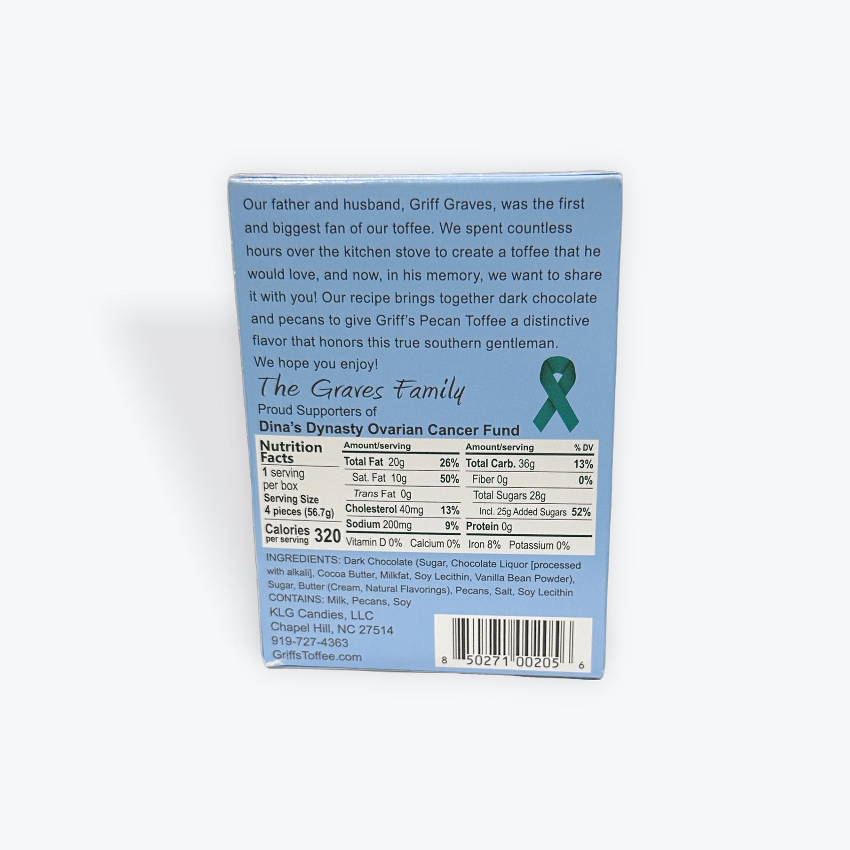 Griff’s Griff's Pecan Toffee - 2oz Dark Chocolate Toffee - Image 2