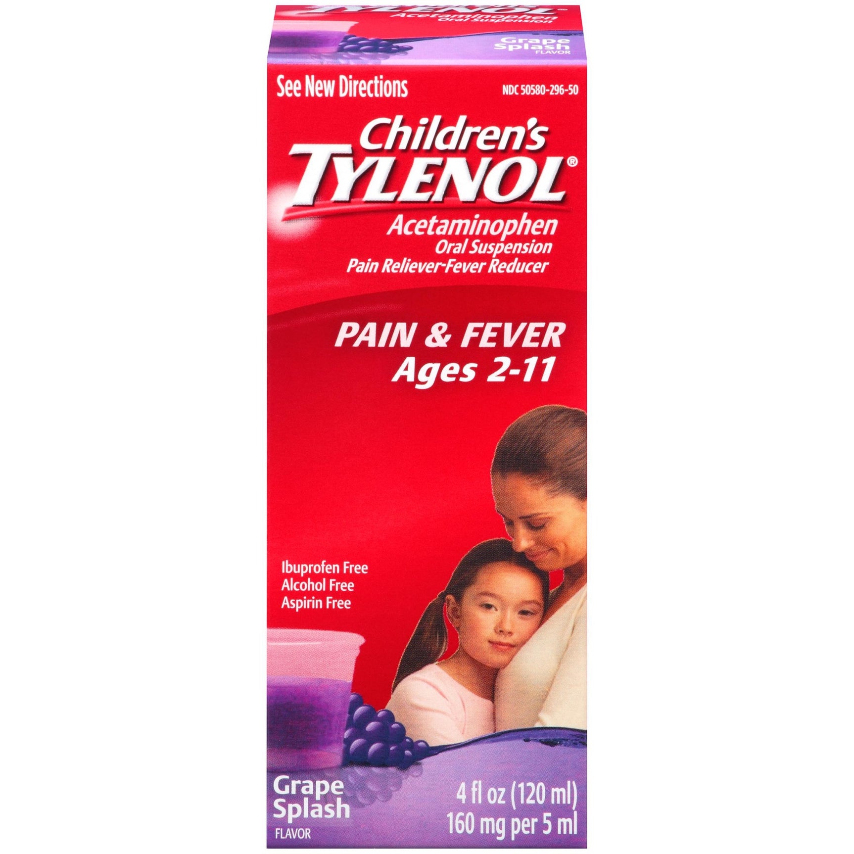 Children's Tylenol Pain + Fever Relief Liquid - Acetaminophen - Grape