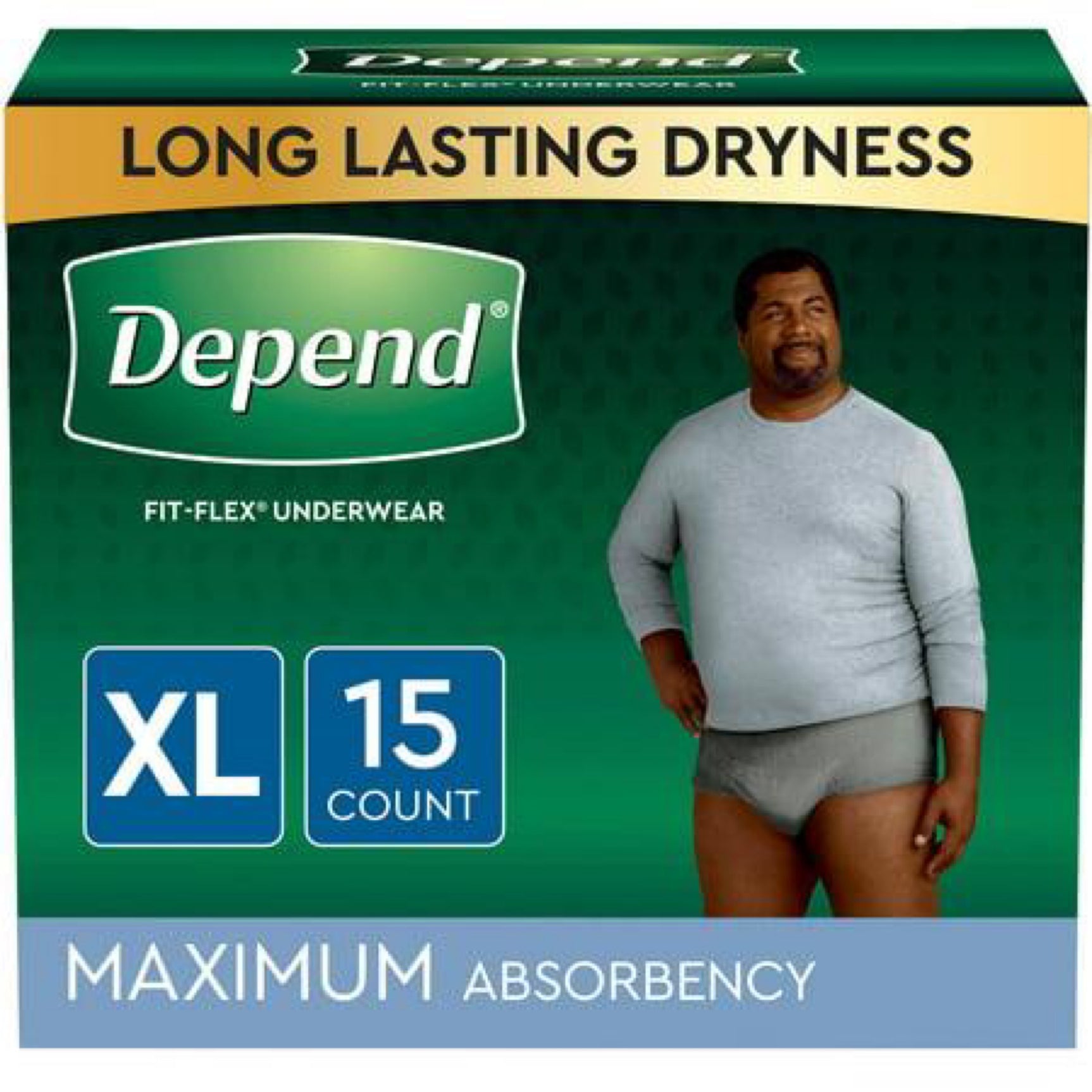 Depend Fit-Flex Incontinence Underwear for Men Absorbency Grey