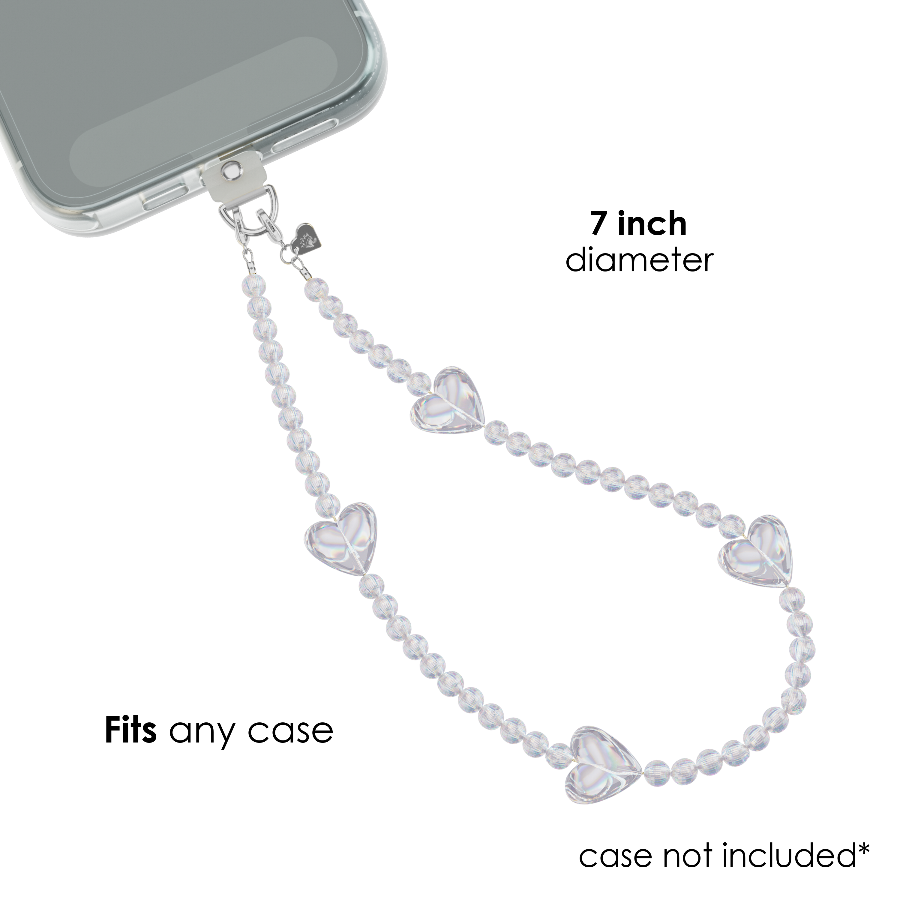 Holo Heart Phone Charm
