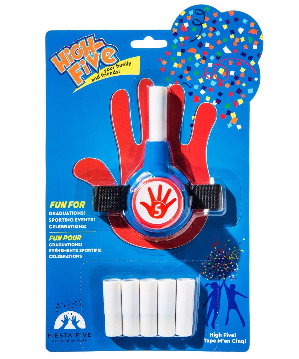 Confetti High-Fives: Shooter + 6 Refills (Red, White, Blue) - Image 4