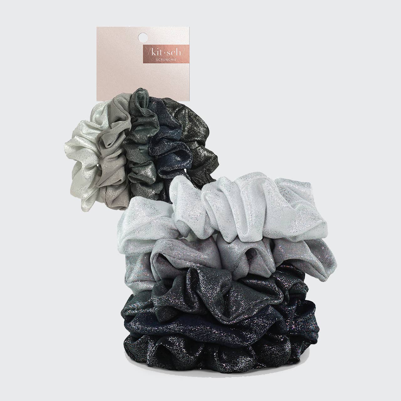KITSCH Scrunchies Metallic (Black/Gray) - Image 2