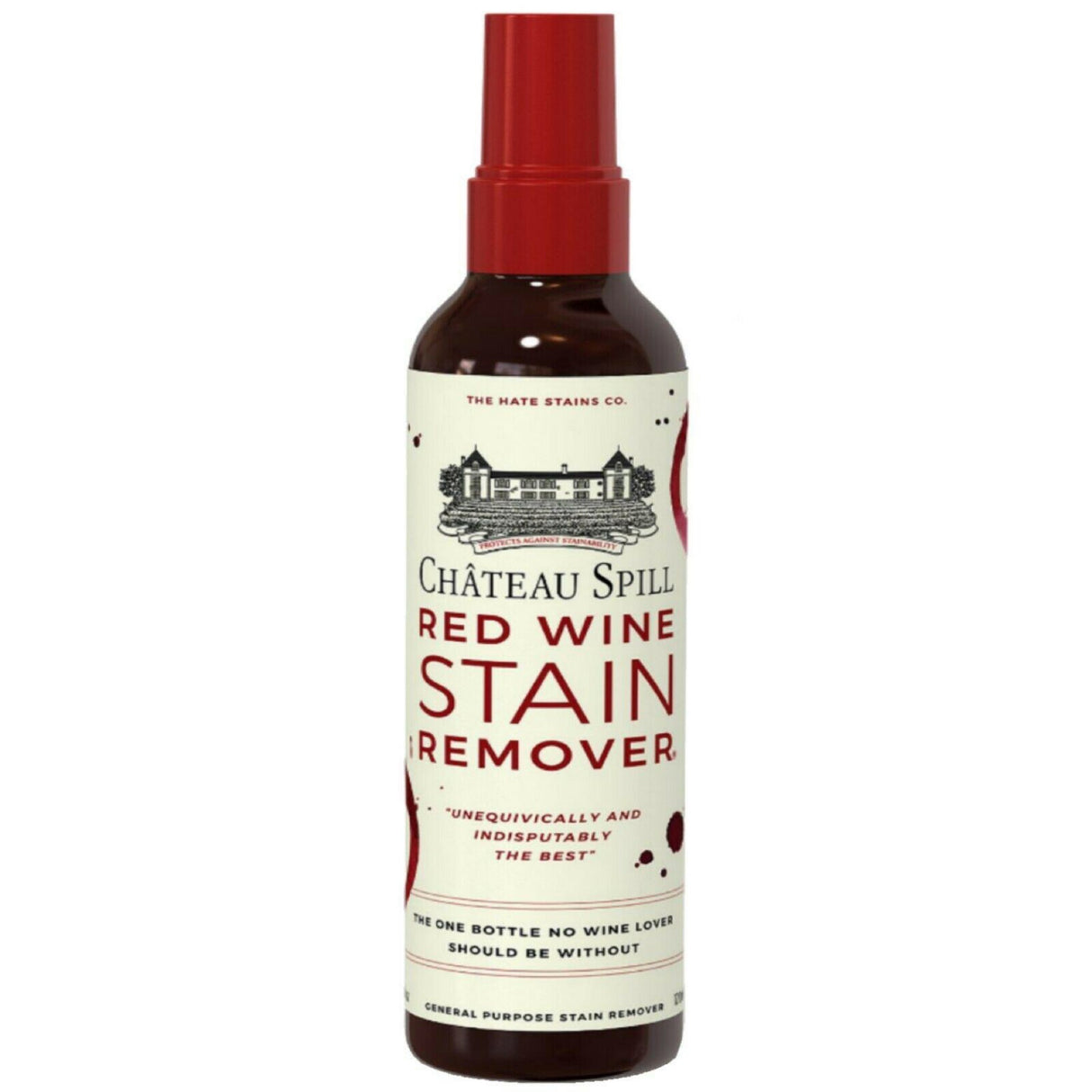 Chateau Spill Red Wine Stain Remover – Super Concentrated and Safe Spray Cleaner for New and Set-In Wine Stains on Carpet