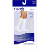Sigvaris 18-25mmHg LL White Diabetic Compression Socks