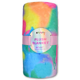 iscream Rainbow Camo Print Silky Soft Plush Fleece Throw Blanket