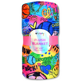 iscream Rainbow Print Silky Soft Plush Fleece Throw Blanket