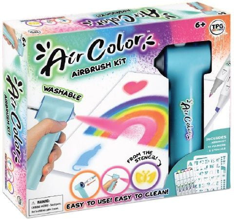 TPG490 Rotuladores Aircolor, plantillas y kit de aerógrafo, azul