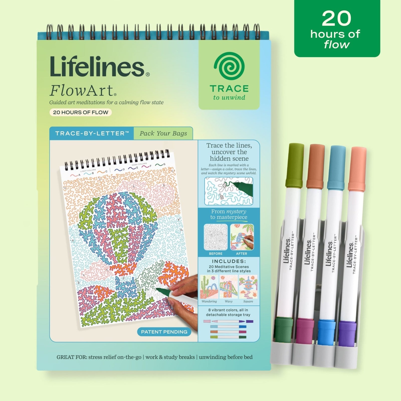 Lifelines FlowArt Trace-By-Line Pack Your Bags