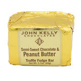 Barra de John Kelly Chocolate Truffle Fudge Chocolate Semidulce con Crema de Cacahuete 8 oz