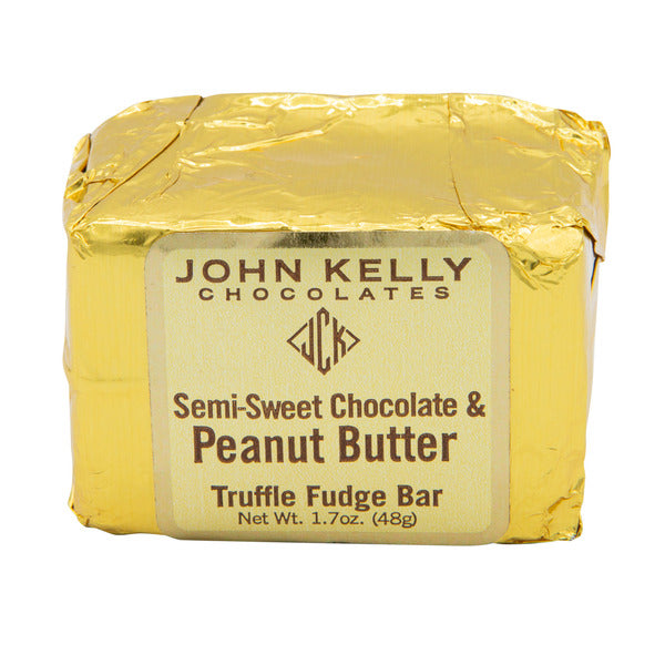 Barra de John Kelly Chocolate Truffle Fudge Chocolate Semidulce con Crema de Cacahuete 8 oz