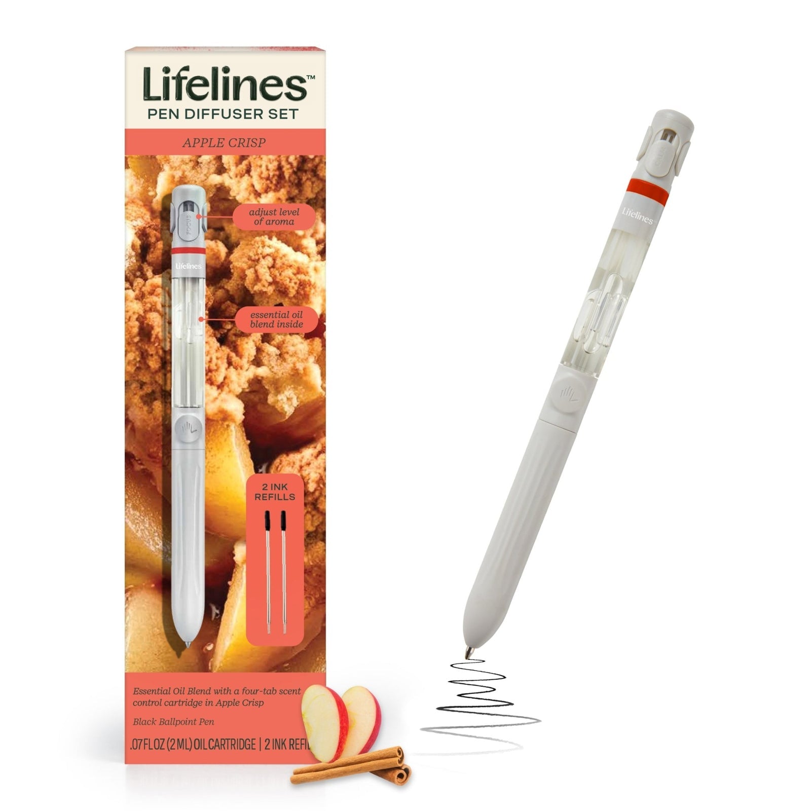 Difusor de pluma Lifelines con aceites esenciales Aroma de tarta de manzana