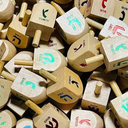 Wooden Dreidel Assorted Colors