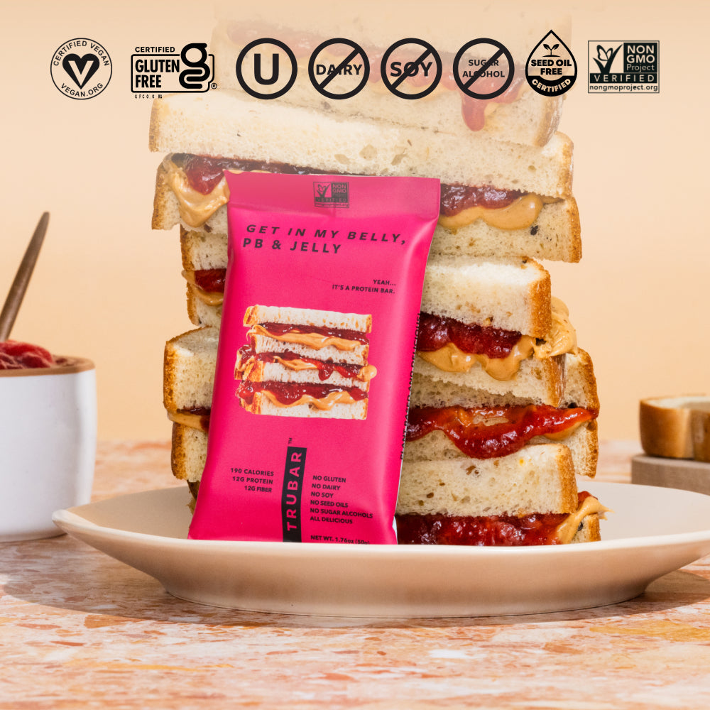 Trubar ¡A mi Panza! Barra de Proteína de Mantequilla de Cacahuete y Mermelada