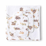 Set de toallitas orgánicas Koala Print Blancas / Talla única