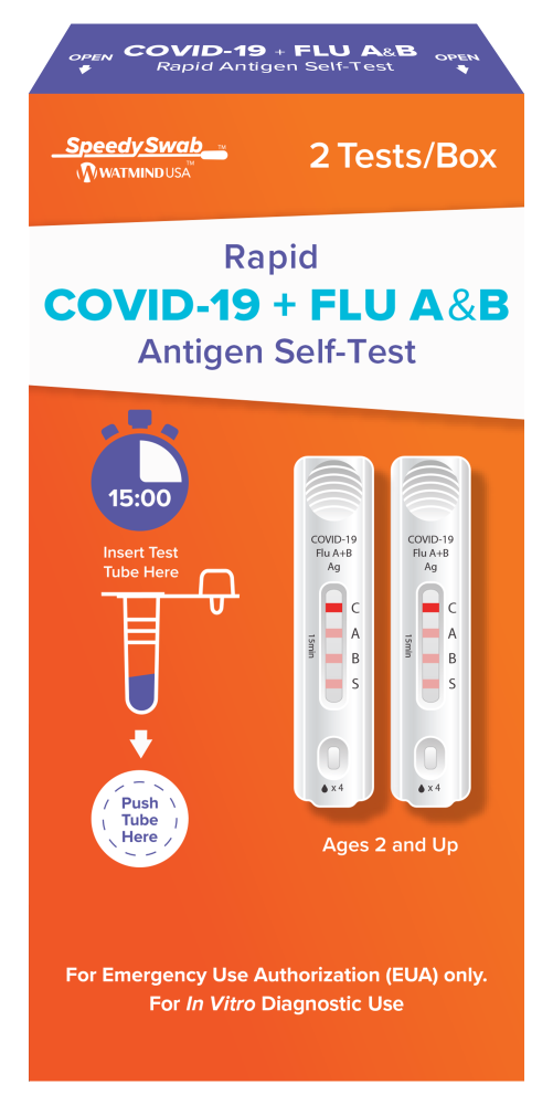 Speedy Swab 2 Rapid COVID 19 + Flu A&B Antigen Self Test
