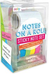 Ooly Notes on a Roll Sticky Note Set Neon Vibes