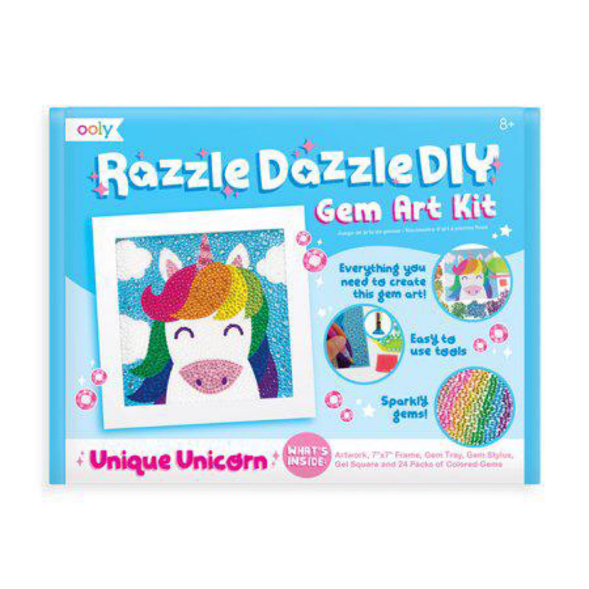 Ooly, Razzle Dazzle DIY Gem Art Kit for Kids, School, Art Projects, Diamond Painting, Rhinestone Craft Mosaic