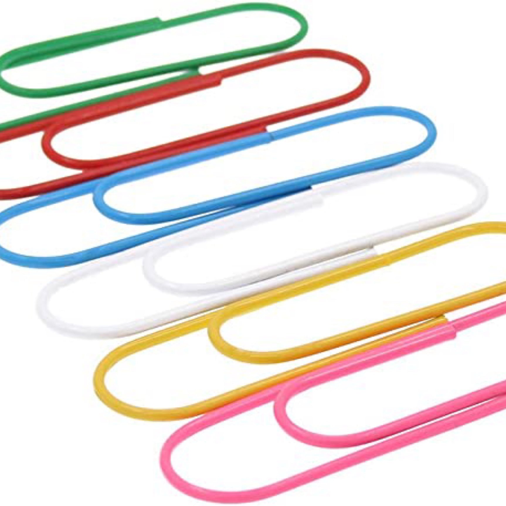NPW Large Jumbo Paper Clips Pack of 4 - Neon Coloured Giant Paperclips