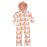 Milkbarn hooded romper rose elephant