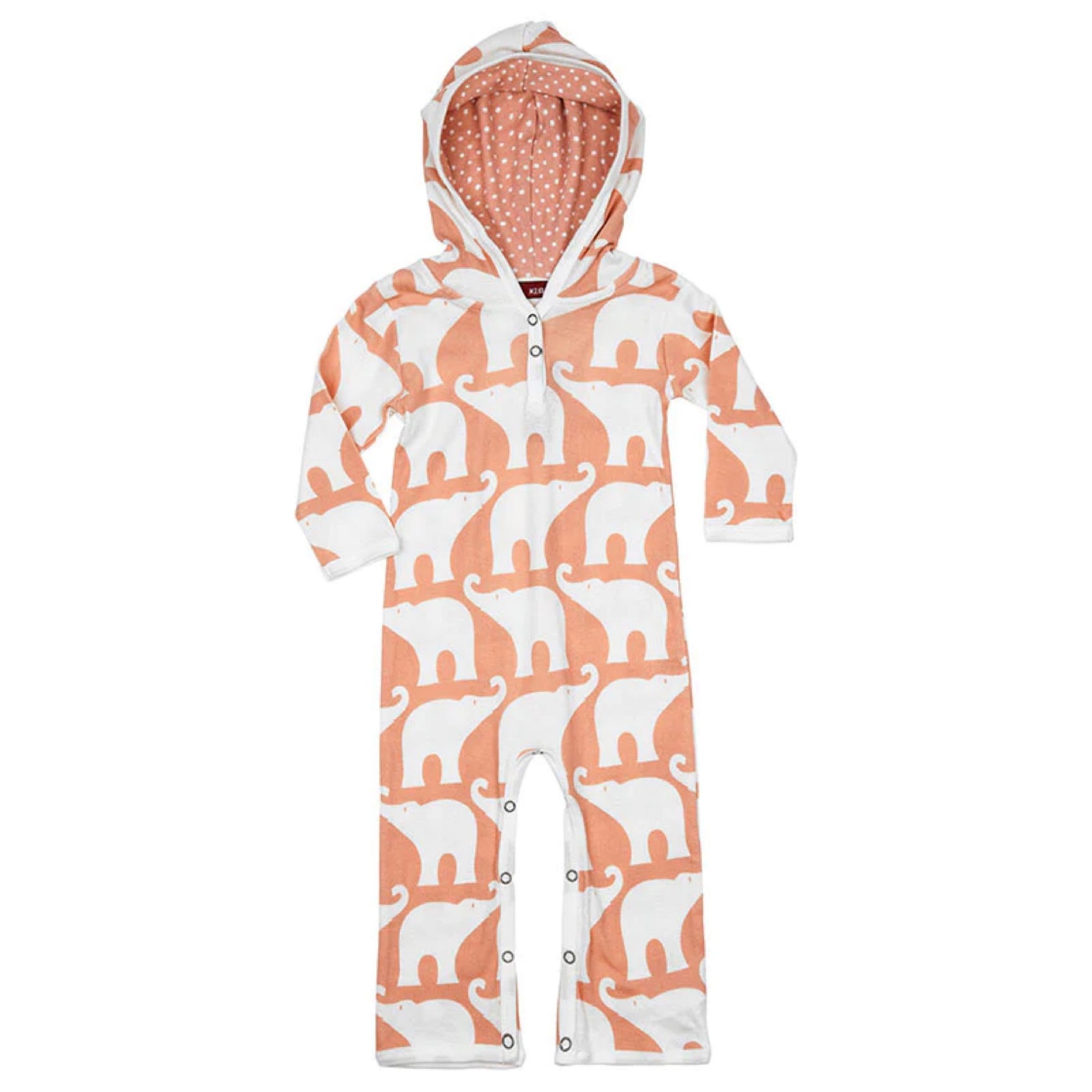 Milkbarn Hooded Romper Rose Elephant