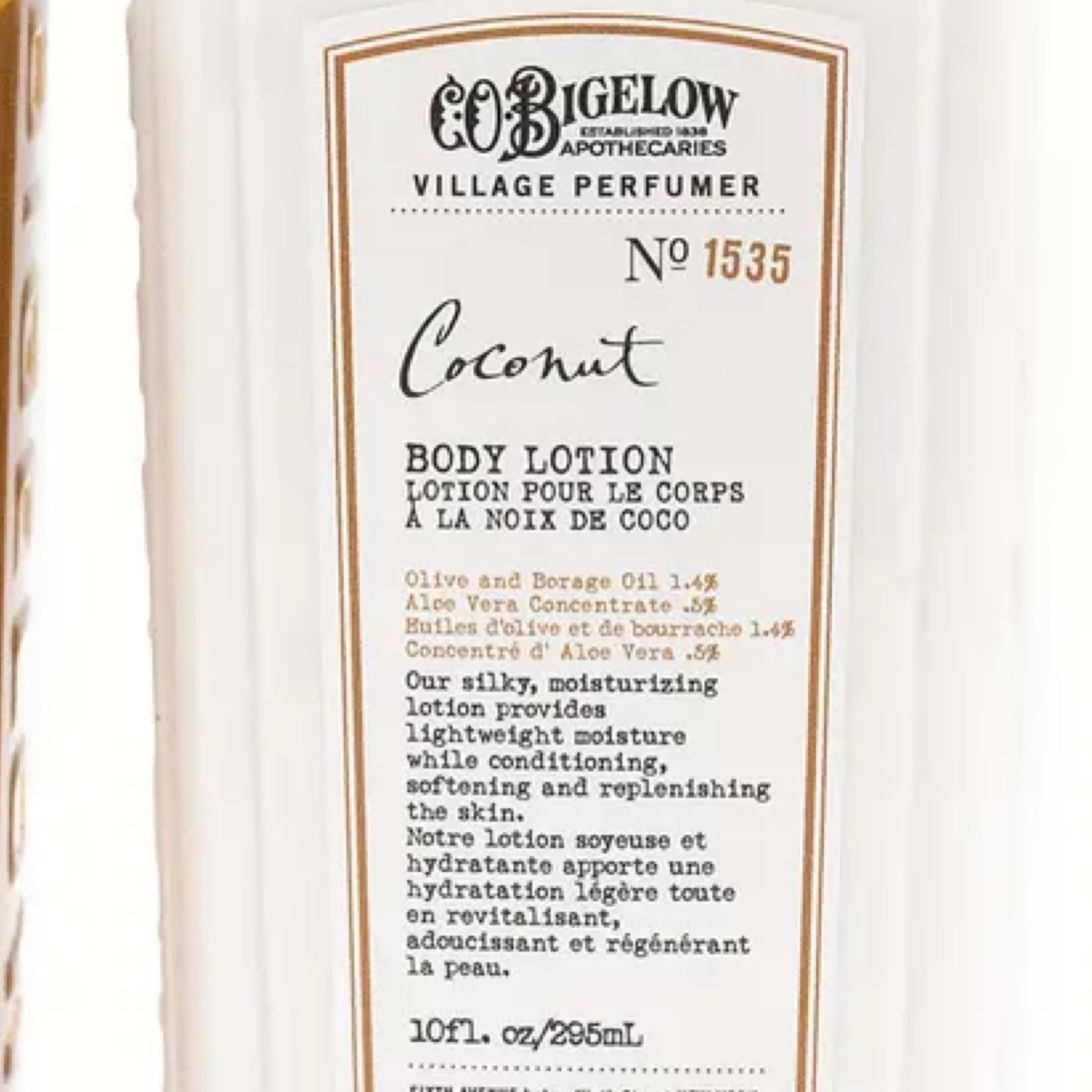 Co Bigelow Bigelow village perfumer coconut body lotion