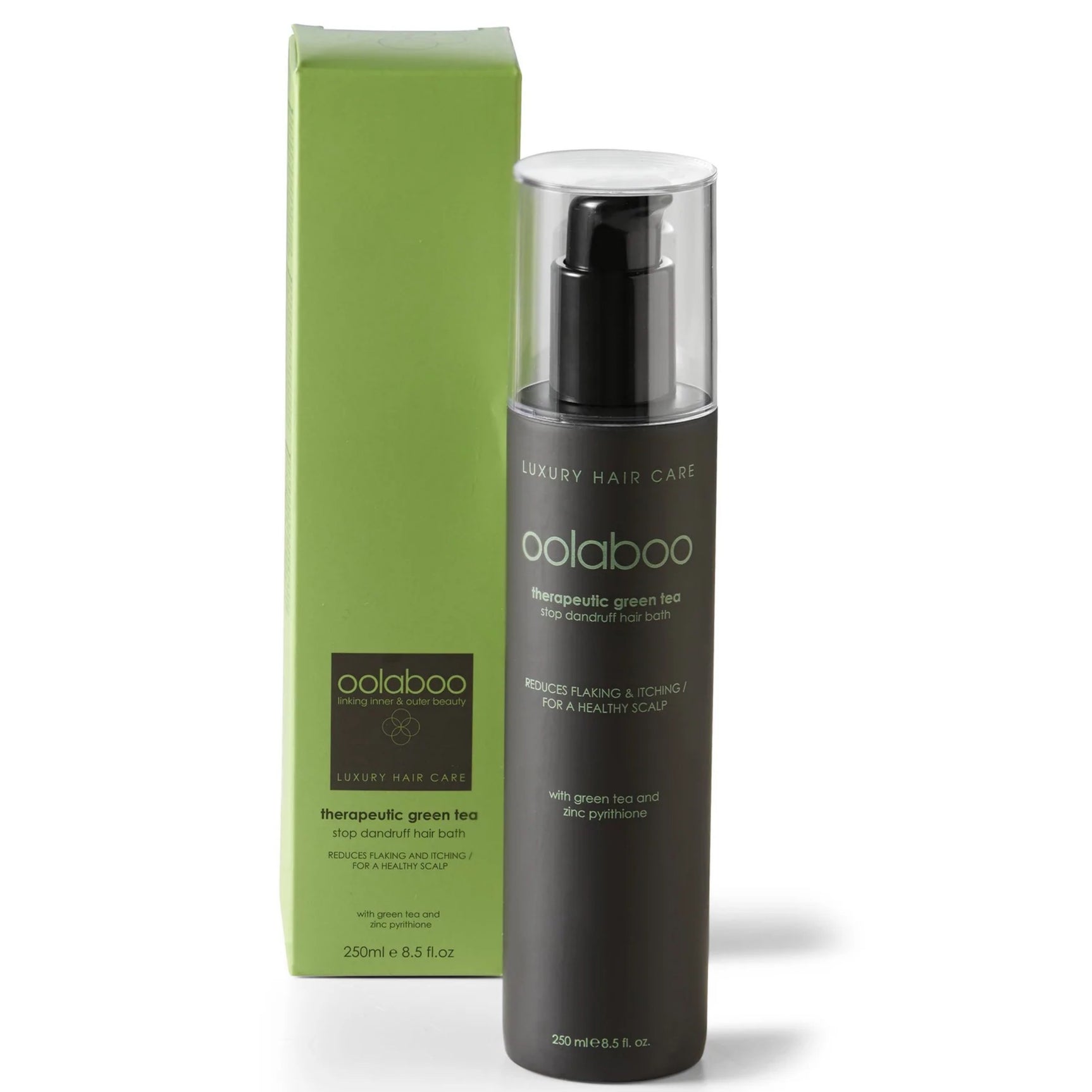 Oolaboo therapeutic green tea stop dandruff hair bath