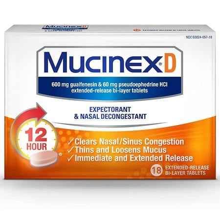 Mucinex D Expectorant and Nasal Decongestant Tablets