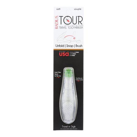 Radius Tour Travel Toothbrush, Assorted Color