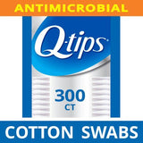Q-Tips Cotton Swabs Anti-Bacterial 300 ct