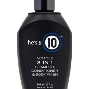 It’s a 10 He’s a 10 miracle three in one shampoo conditioner and body wash