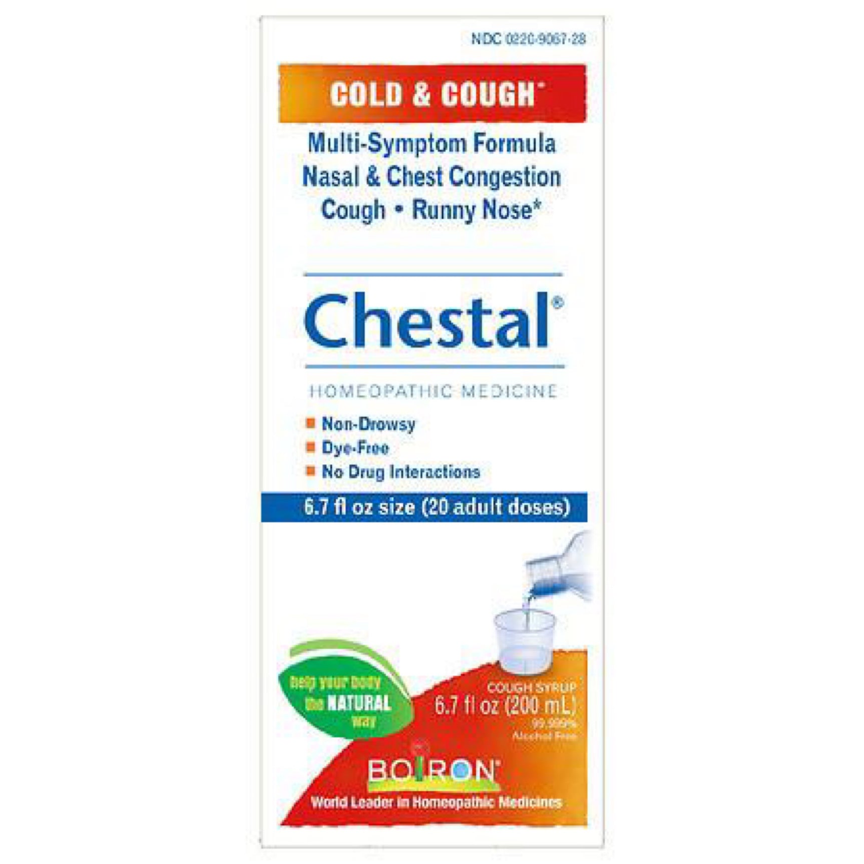 Boiron Chestal Adult Cold and Cough Syrup For Nasal and Chest Congestion, Runny Nose, and Sore Throat Relief