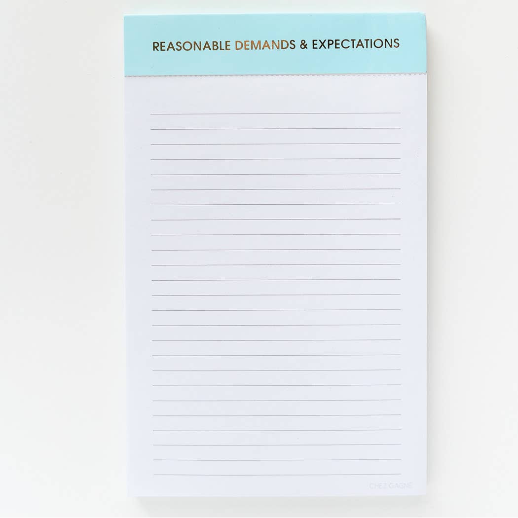 Reasonable Demands and Expectations Notepad