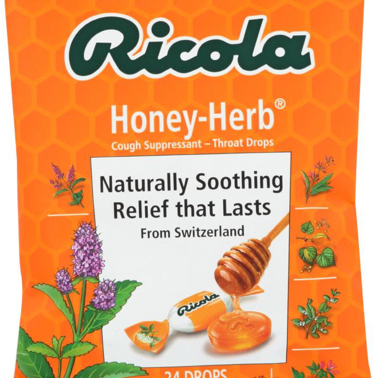 Ricola Honey Herb Cough Suppressant Throat Drops | Naturally Soothing Long-Lasting Relief