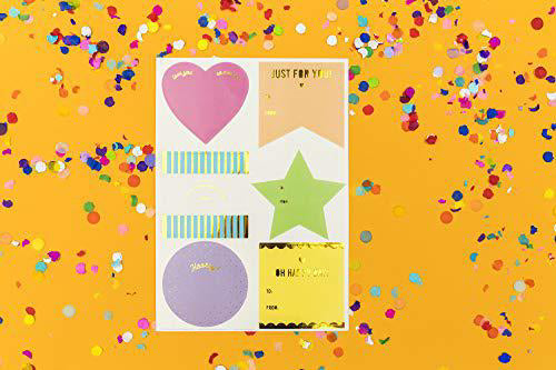 Neon/Gold Gift Tag Sticker Set