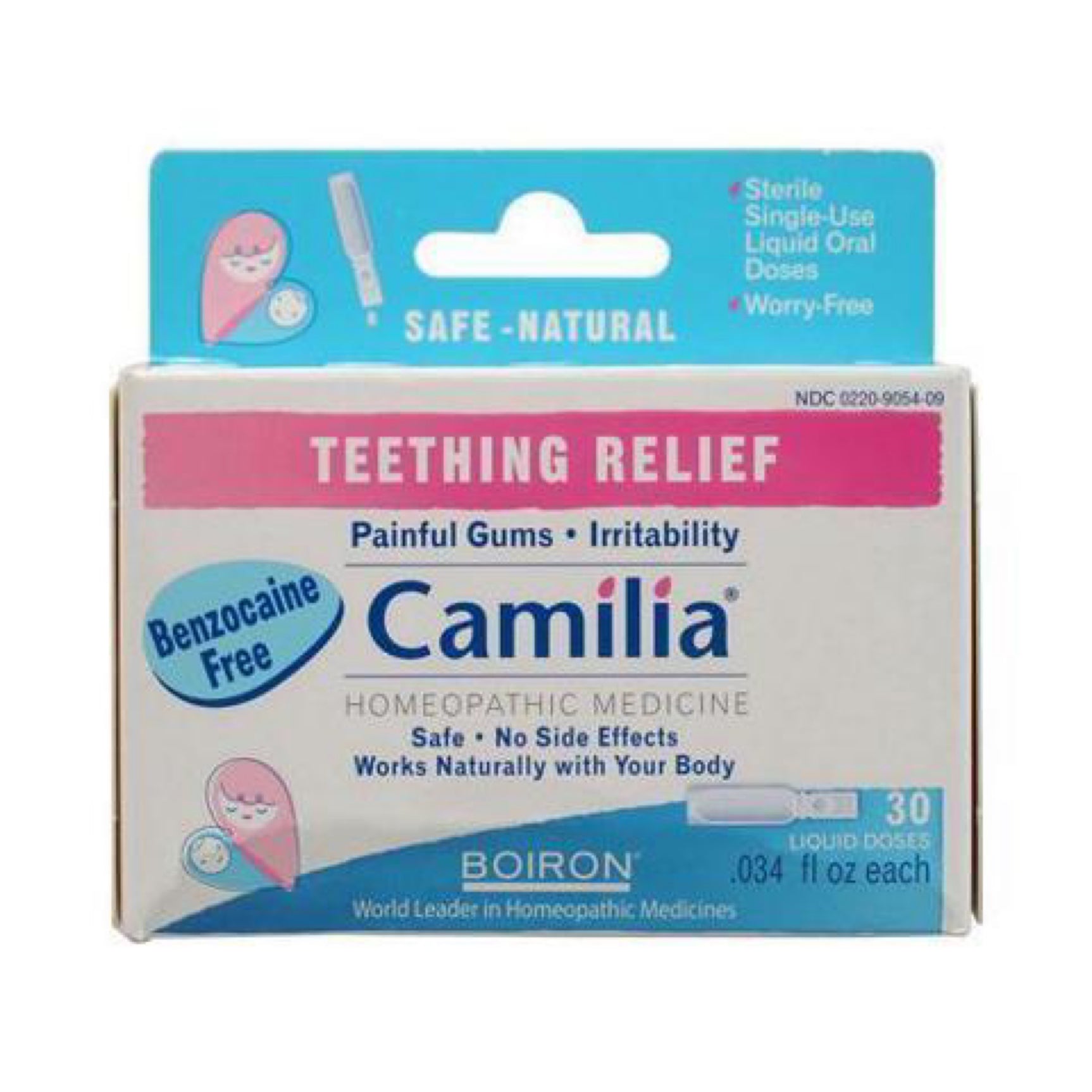 Boiron Camilia Teething Drops for Daytime and Nighttime Relief of Painful or Swollen Gums and Irritability in Babies Liquid Doses